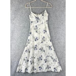 Reformation White and Blue Floral Midi Dress